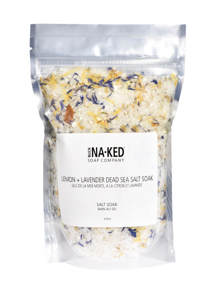 BUCK NAKED Lemon + Lavender Dead Sea Salt Soak